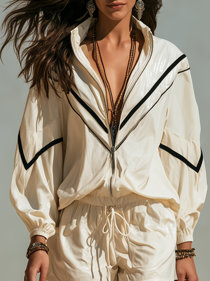 Piper | Contrast-Trim Boho Short Set