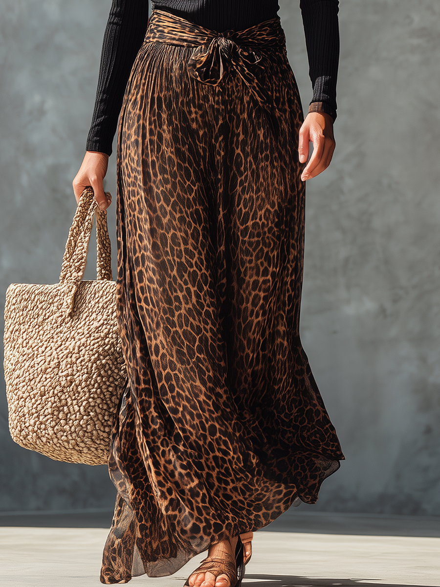 Camille | Bold Black Leopard Print Wide Leg