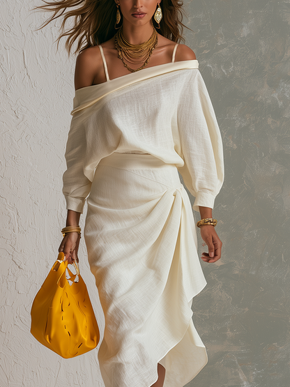 Abigail | Cotton Linen Off Shoulder Top And