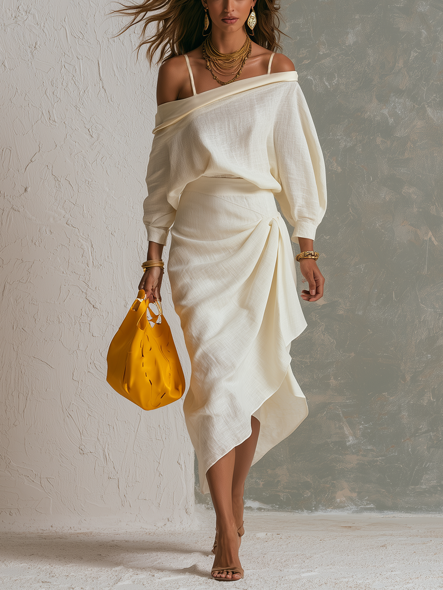 Abigail | Cotton Linen Off Shoulder Top And