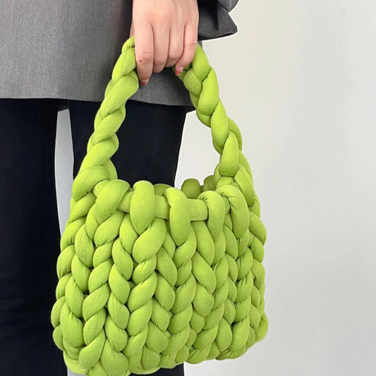 Eleanor | Green Mini Chunky Knit Bag