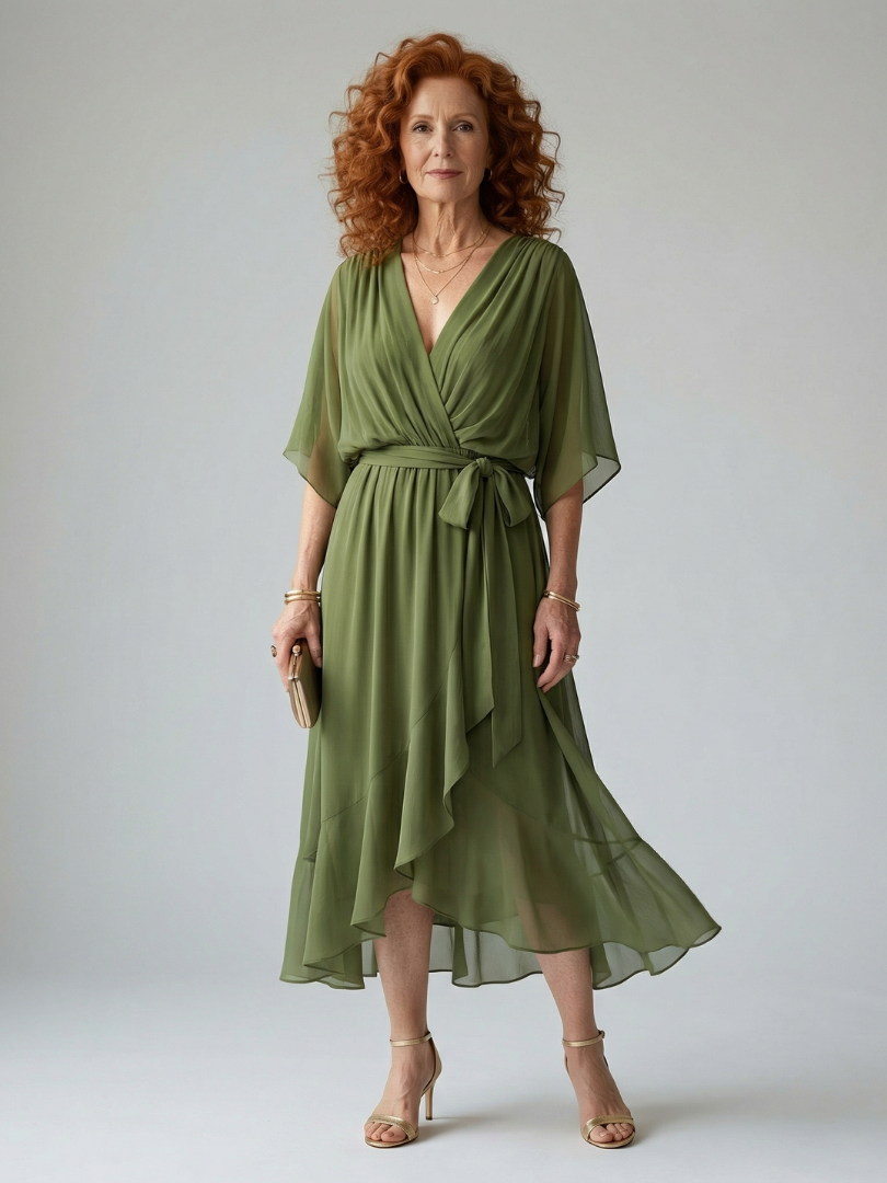 Elric | Lightweight Midi Dress with Draping