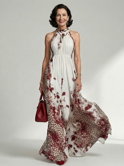 Orlune | Pleated Maxi Dress in White