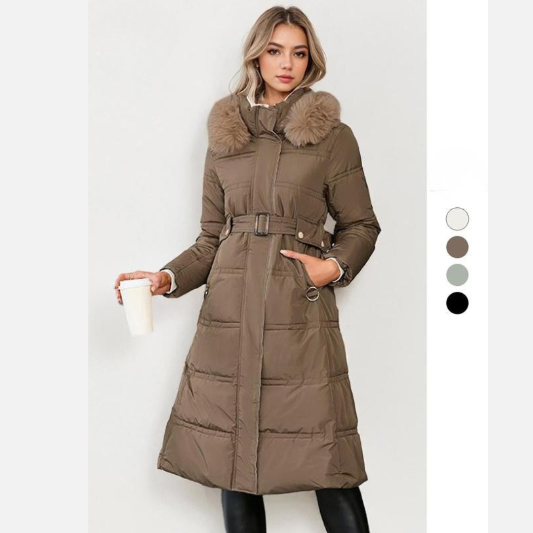 Leyla | Stylish Plush Coat with Waist Tie