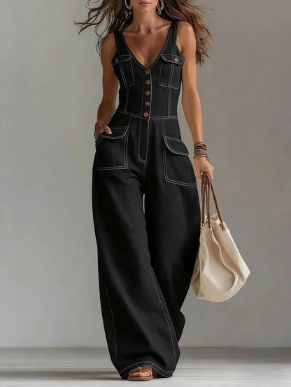 Claire | Women's V-Neck Jumpsuit
