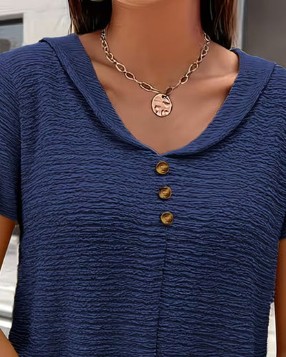 Barbara | Collar Tee with Buttons
