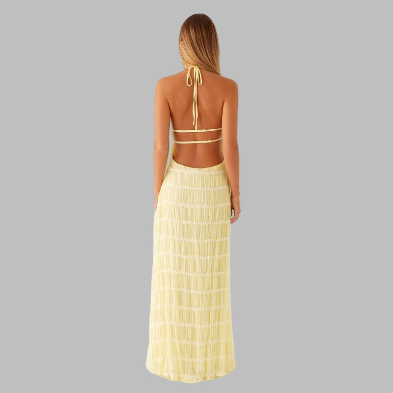 Lunet | Elegant Sleeveless Backless Bodycon Maxi Dress
