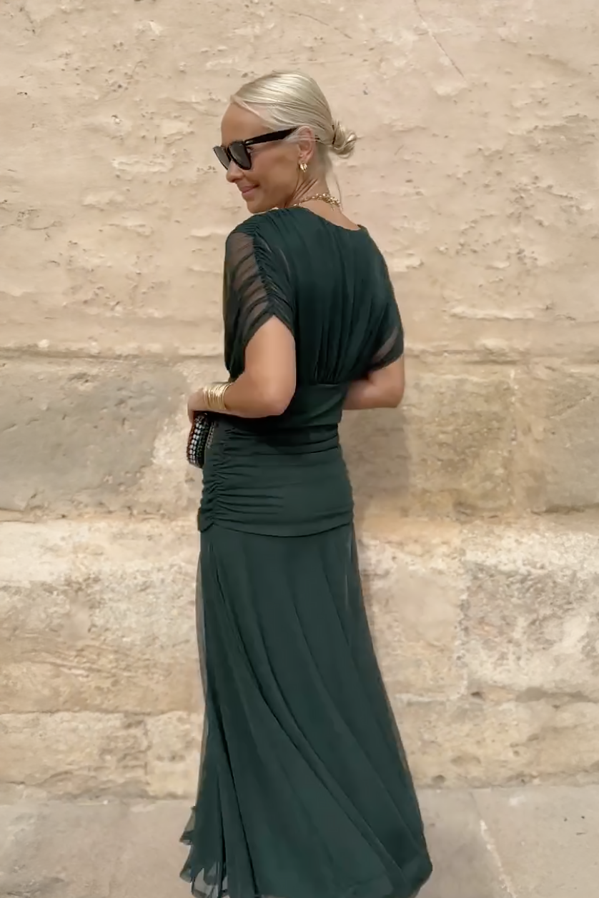 June | Elegant V-neck Maxi Dress