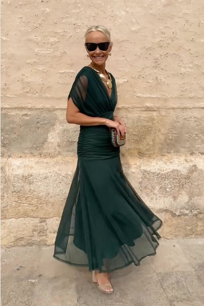 June | Elegant V-neck Maxi Dress
