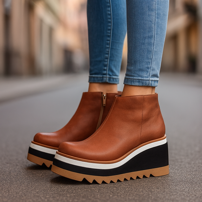 Charlotte | Walnut Platform Sneakers