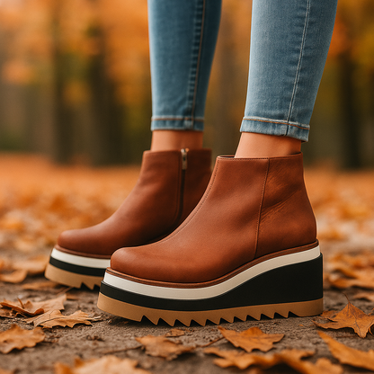 Charlotte | Walnut Platform Sneakers