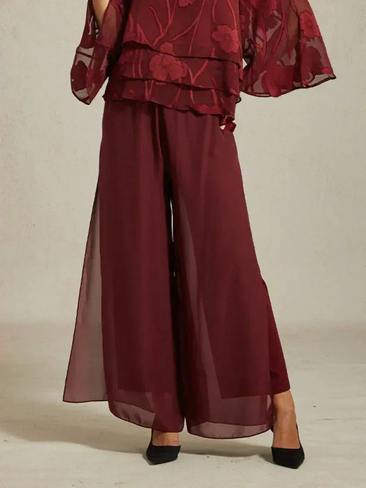 Winevra | Chiffon Split Leg Pants