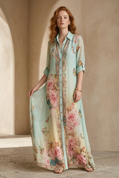 Lark | Mint Green Chiffon Maxi Dress