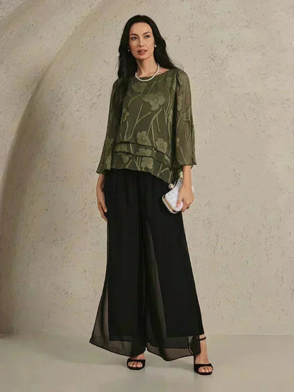 Navessa | Chiffon Split Leg Pants