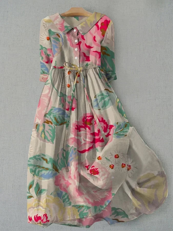 Livia | Elegant Short Sleeve Floral Dress