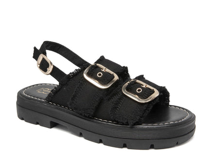 Rialta | Black Wedge Sandal