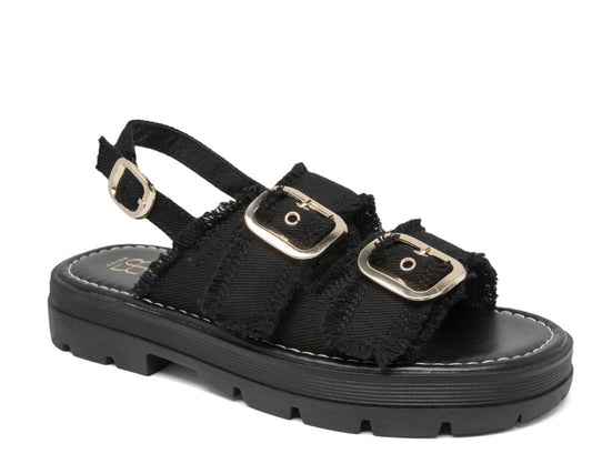 Rialta | Black Wedge Sandal