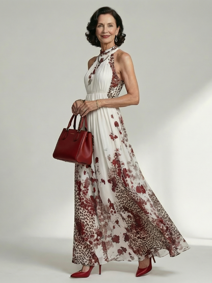Orlune | Pleated Maxi Dress in White