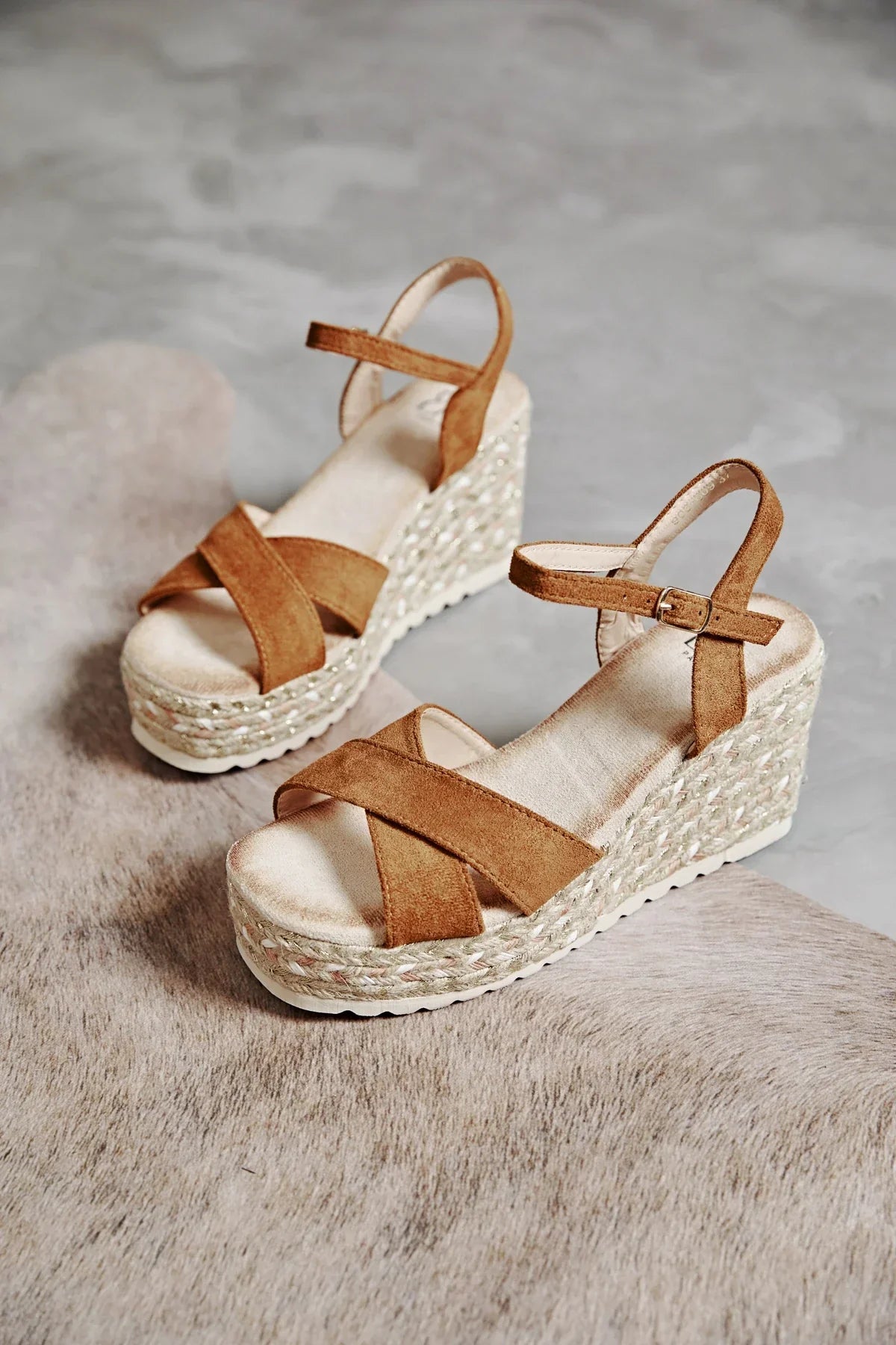 Ilaria | Camel Wedge Sandal