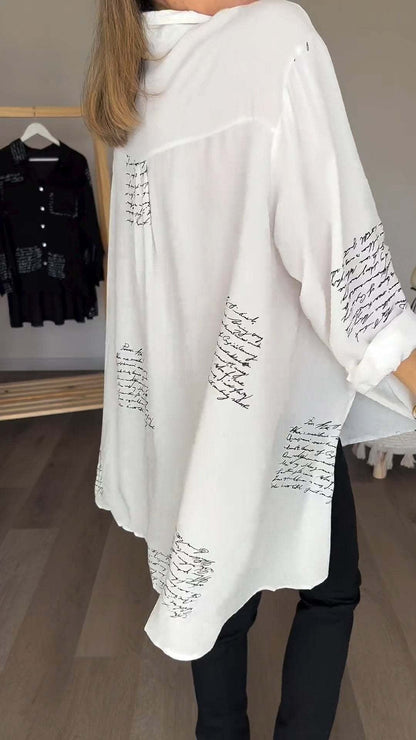 Tiemona | Script Button-Up Shirt