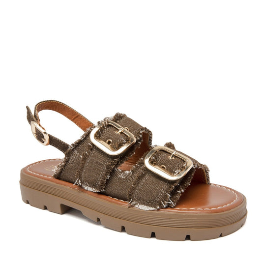 Dovie | Brown Wedge Sandal