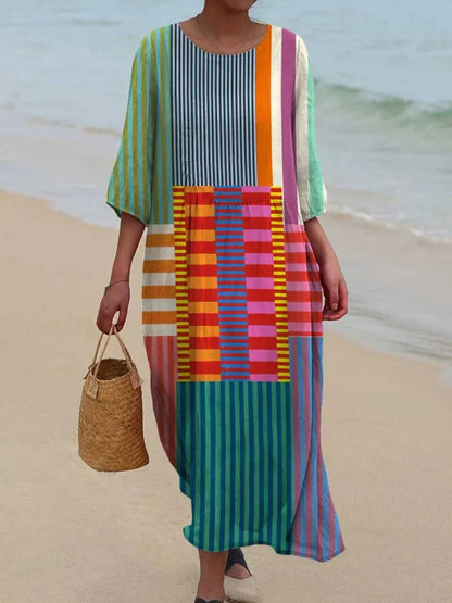 Rossa | Vintage Geometric Dress