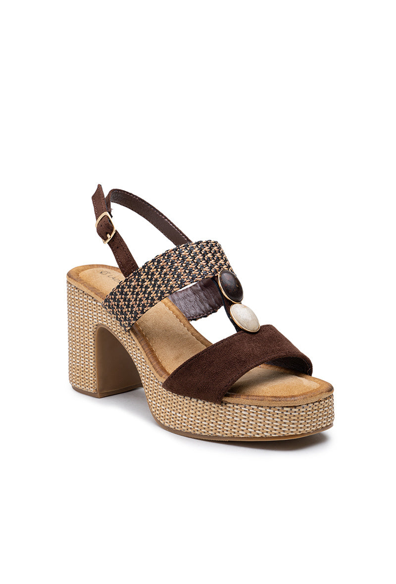 Hesper | Brown Wedge Sandal