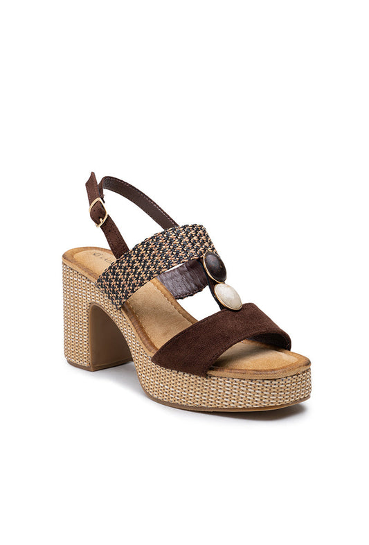 Hesper | Brown Wedge Sandal