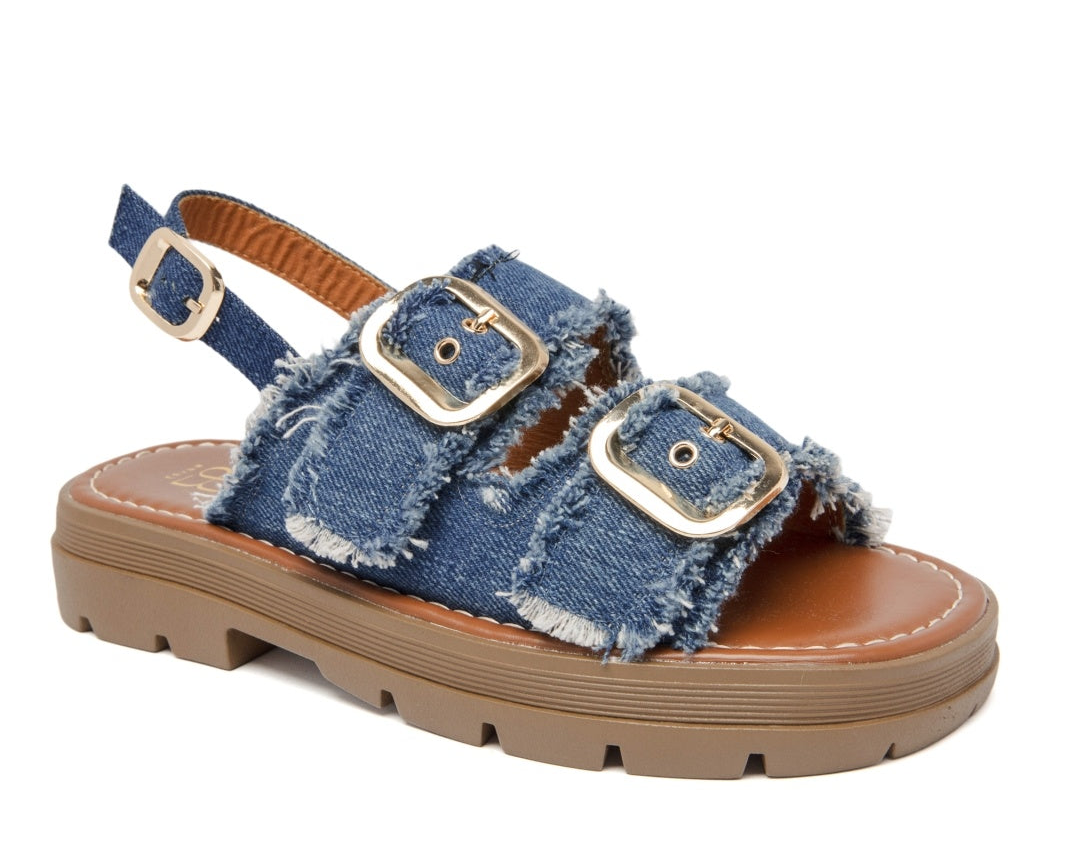 Petronella | Denim Blue Wedge Sandal