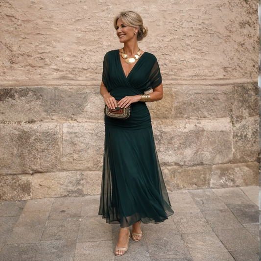 Morgan | Military Green Pleated Flow Dress