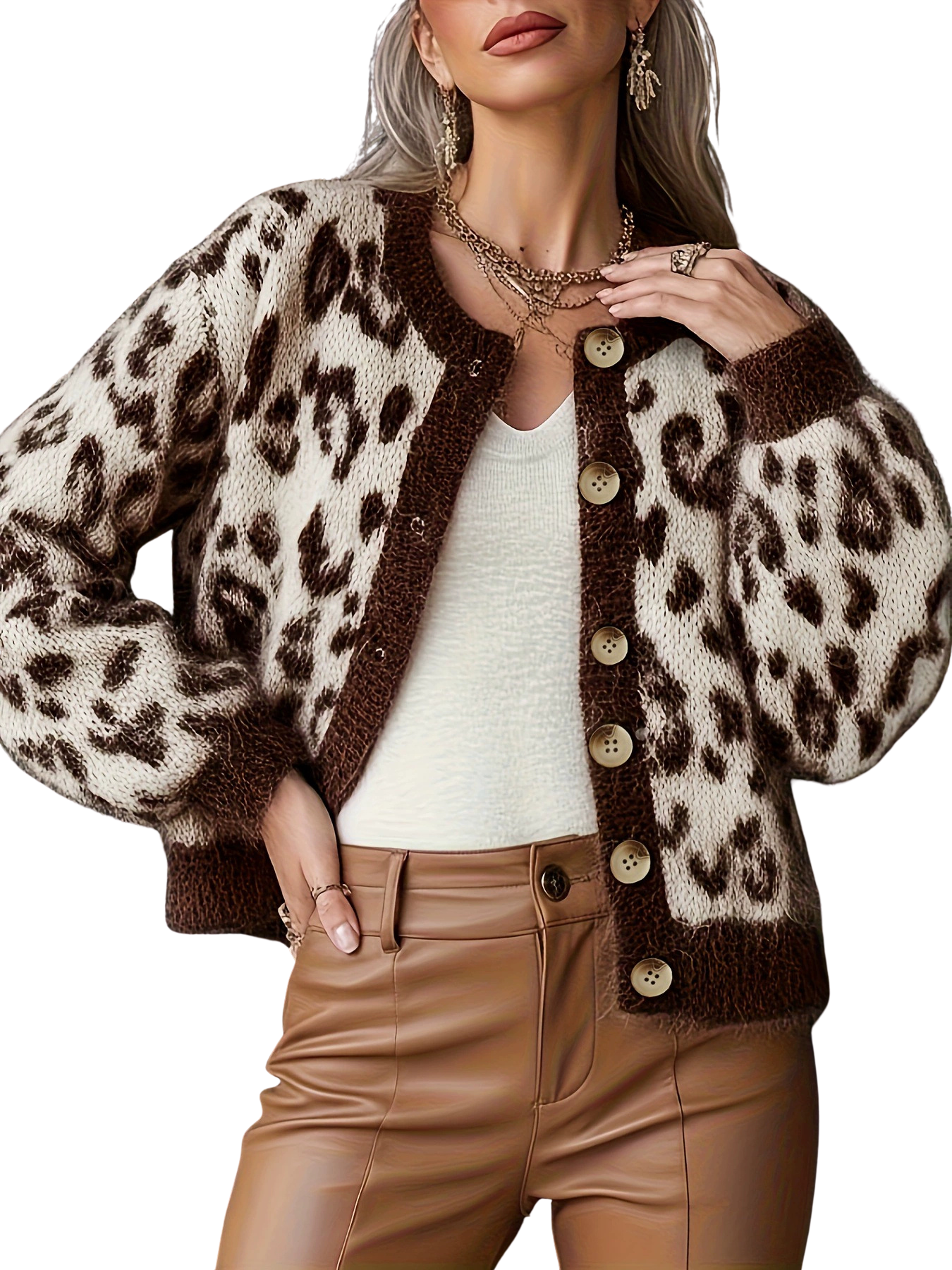 Eudora | Leopard Cardigan Sweater