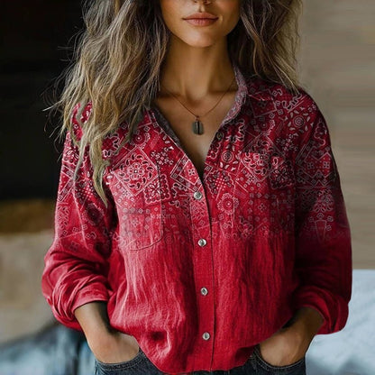 Emma | Vintage Printed Blouse