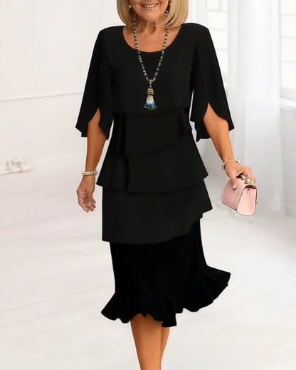 Patricia | Ruffled A-Line Swing Dress
