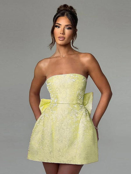 Caroline | Elegant Strapless A-Line Tube Dress