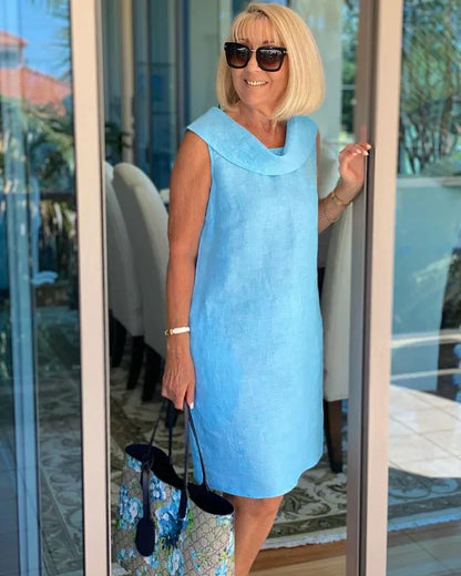 Kerrie | Sleeveless Shift Dress with Round Neck