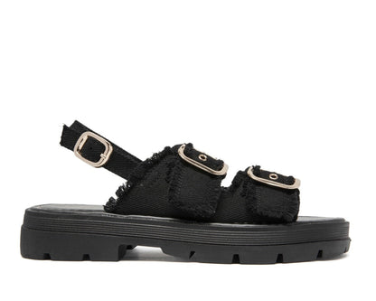 Rialta | Black Wedge Sandal