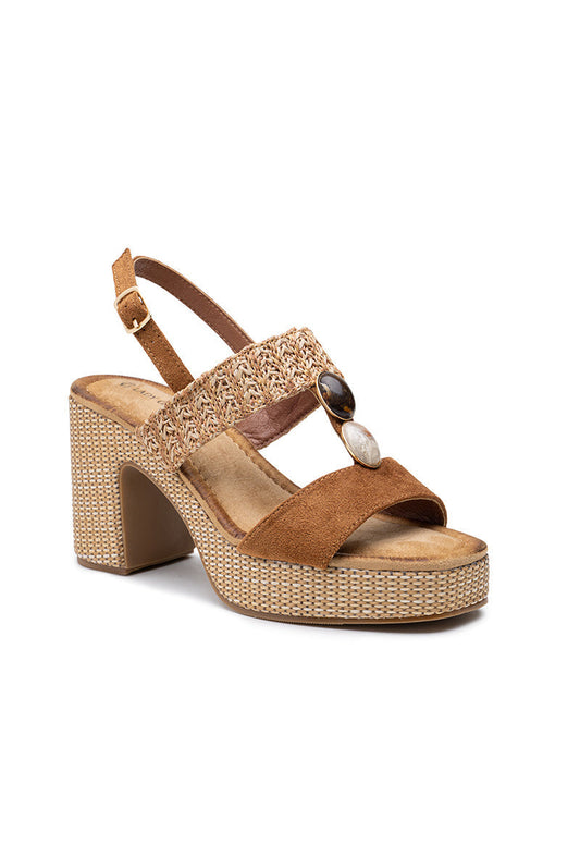 Cerys | Camel Wedge Sandal