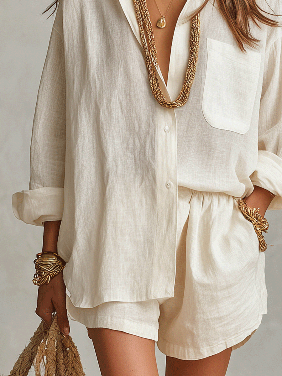 Maddison | Linen Boho Short Set