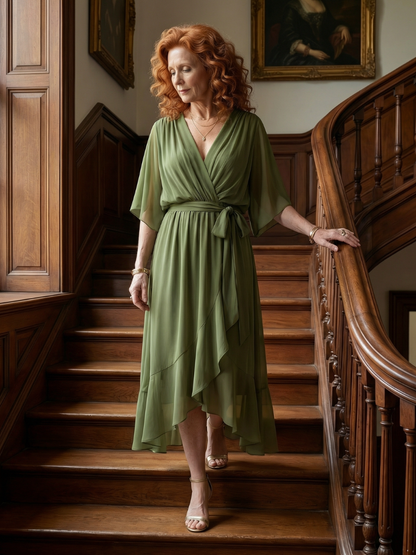 Elric | Lightweight Midi Dress with Draping