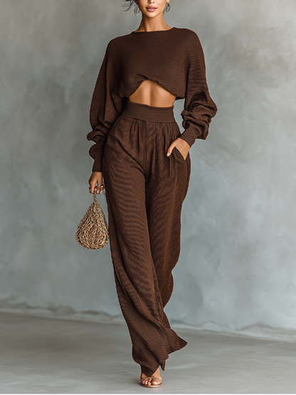 Ada | Coffee Knit Set