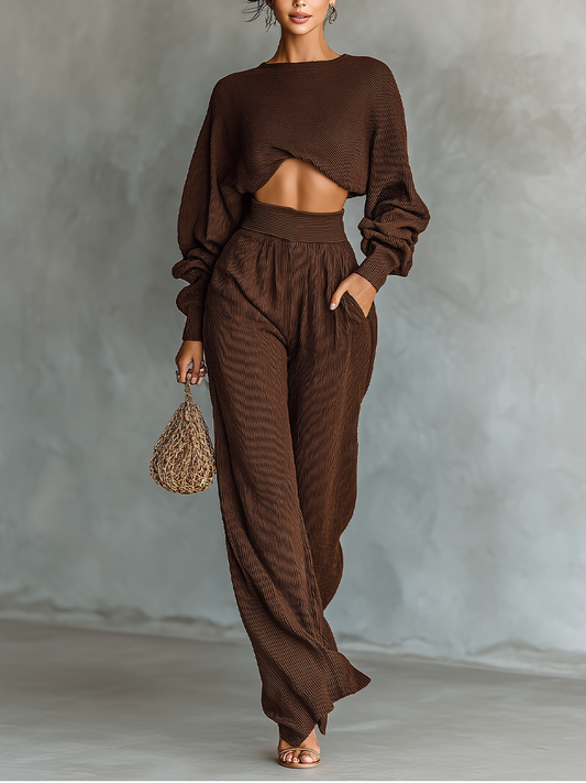 Ada | Coffee Knit Set