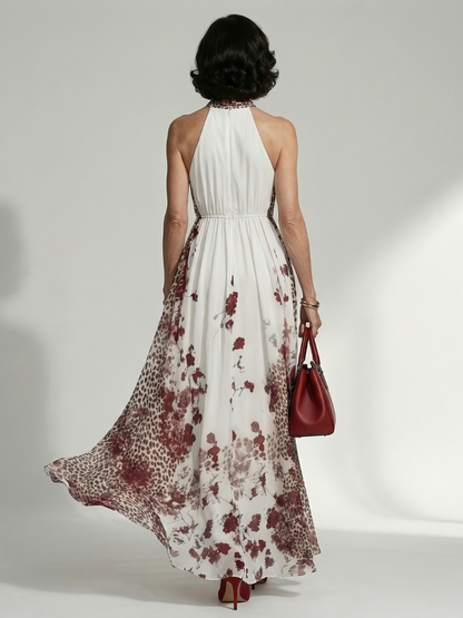 Orlune | Pleated Maxi Dress in White