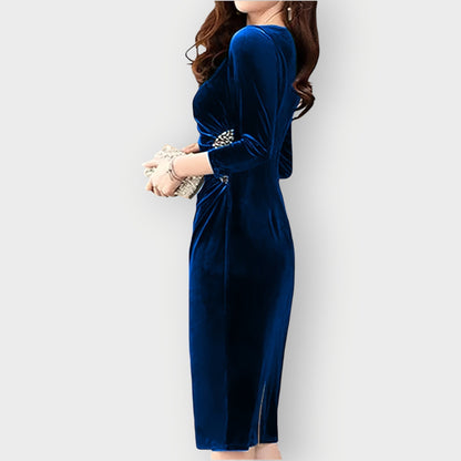 Temira | Velvet Slit Dress