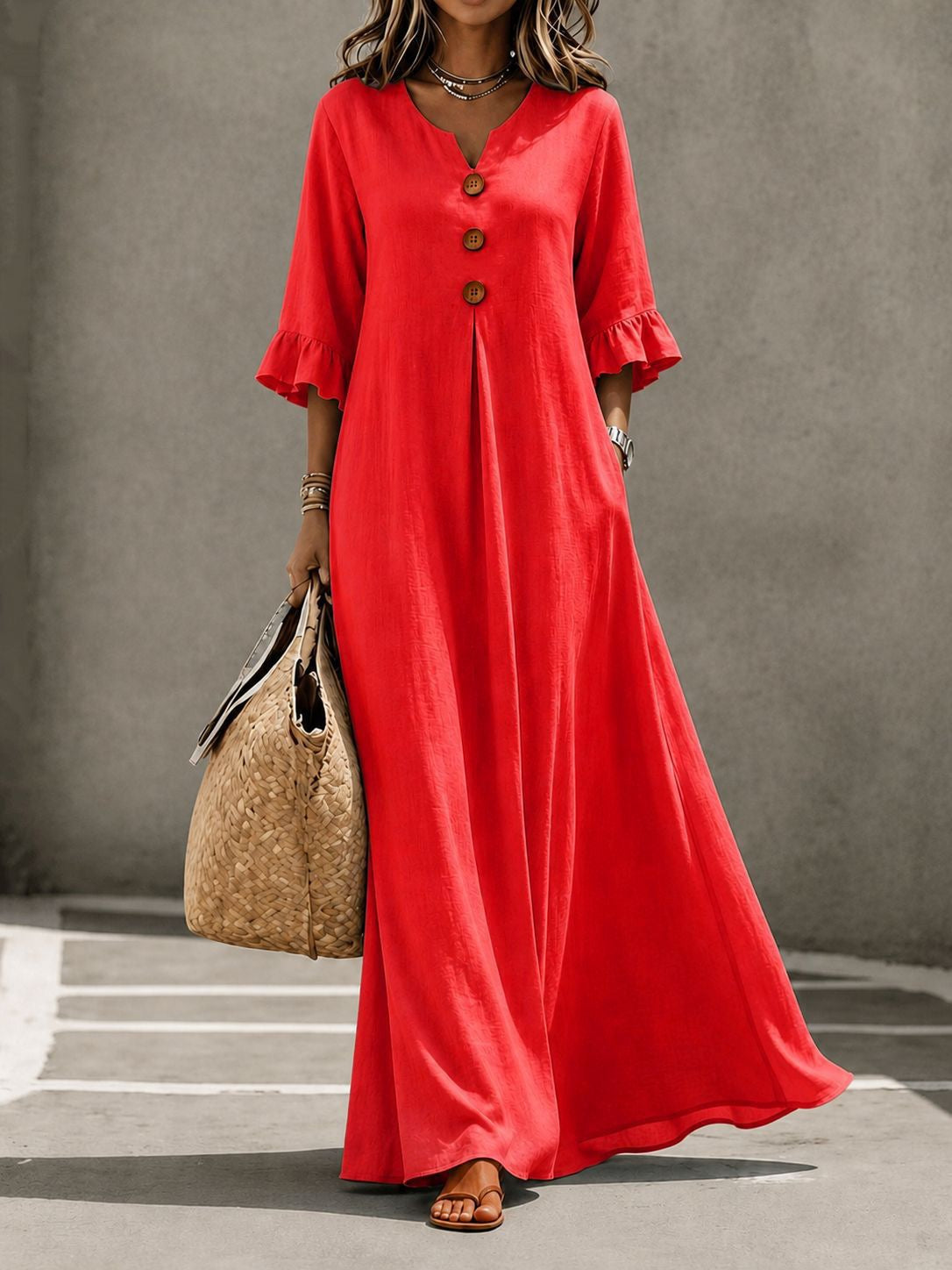 Scarletta | Linen Casual Maxi Dress