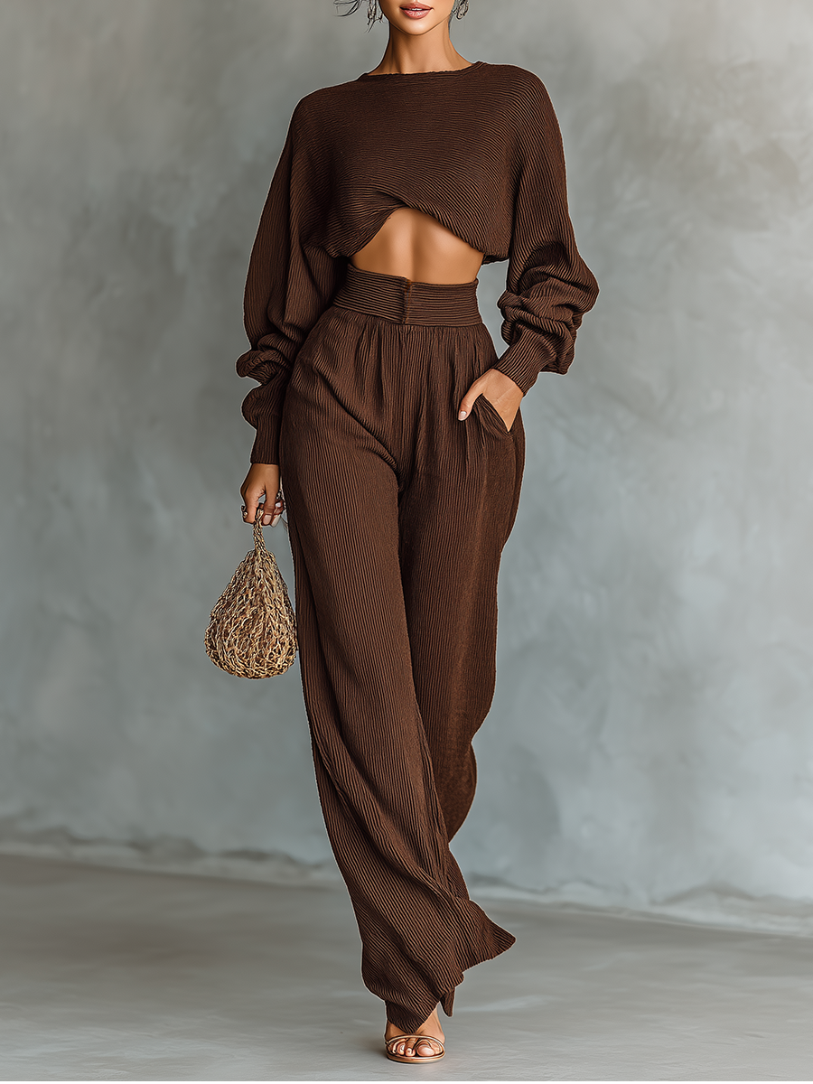 Ada | Coffee Knit Set