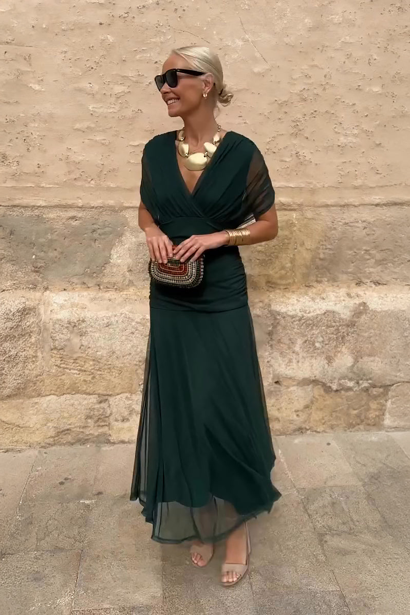 June | Elegant V-neck Maxi Dress