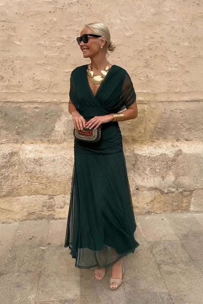 June | Elegant V-neck Maxi Dress
