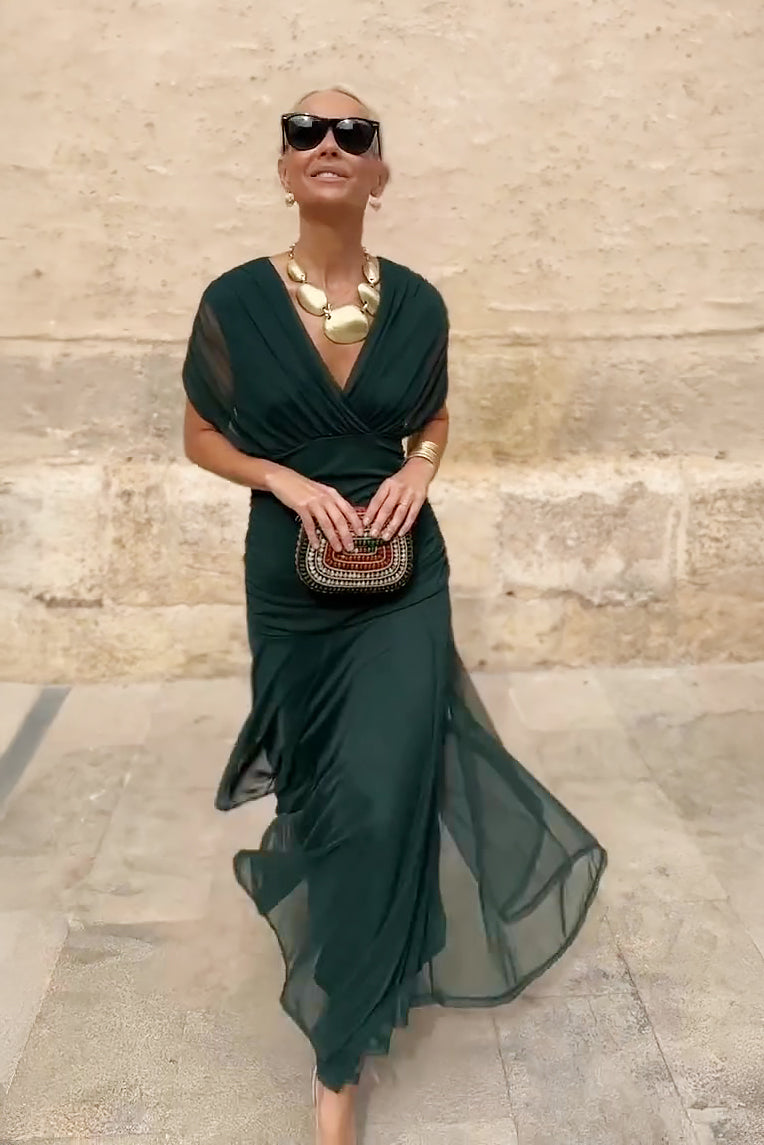 June | Elegant V-neck Maxi Dress