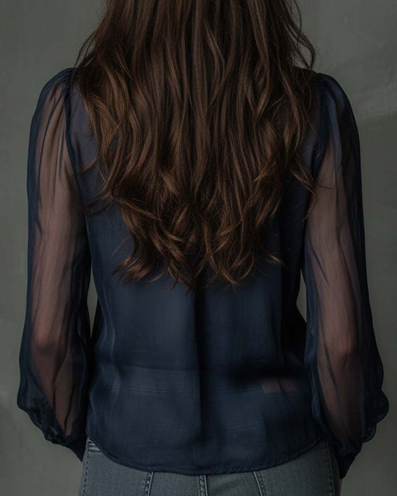 Helen | Half-Zip Knit Blouse