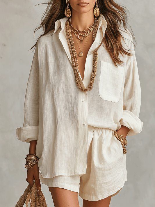 Maddison | Linen Boho Short Set